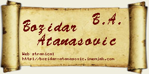 Božidar Atanasović vizit kartica